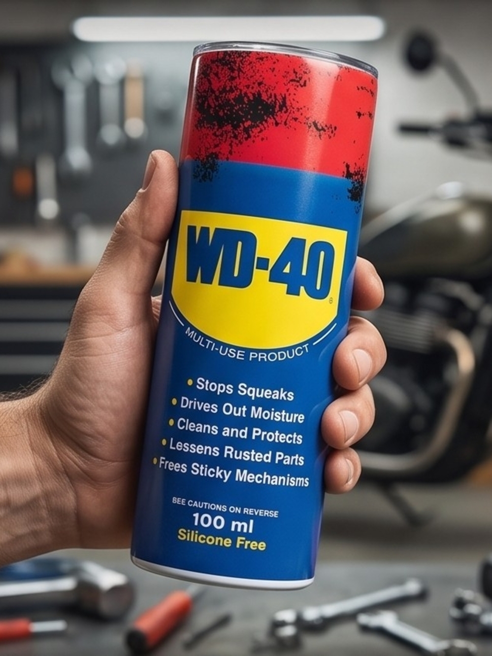 WD-40 Tumbler With Qr Code To Listen To Air Tools